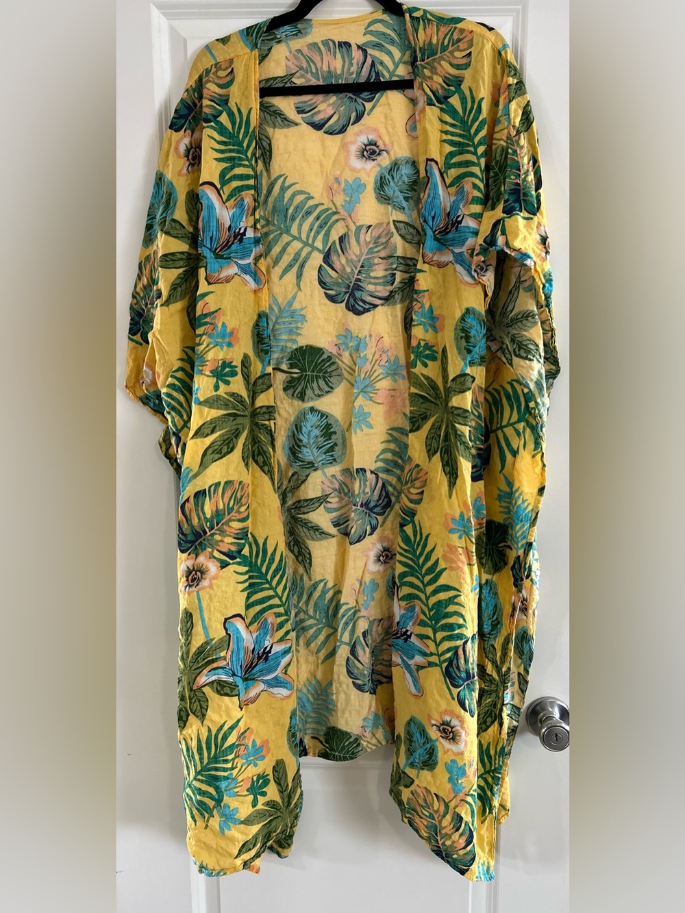 🌸Yellow Floral Kimono Cover-Up - Picture 5 of 6